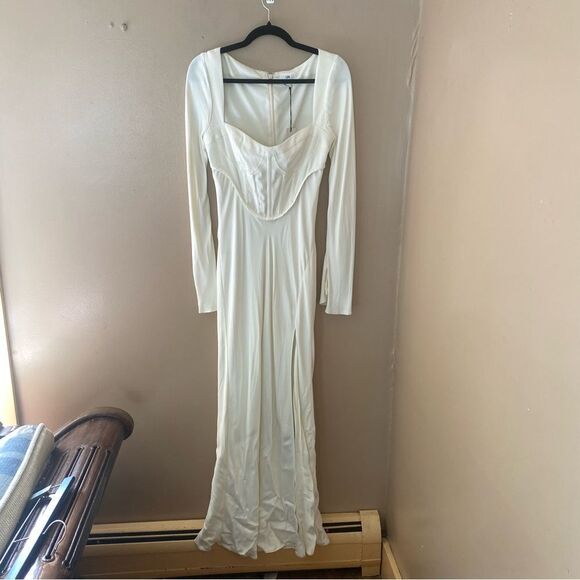 NWT LPA Iris Corset Maxi Dress in Ivory rayon satin bustier Revolve M - Picture 4 of 8